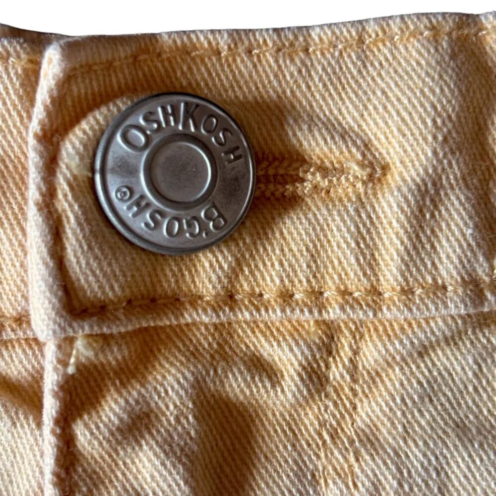 Oshkosh‎ B'Gosh girl's Cut Off Jean Shorts Size 12 Yellow Adjustable Waist